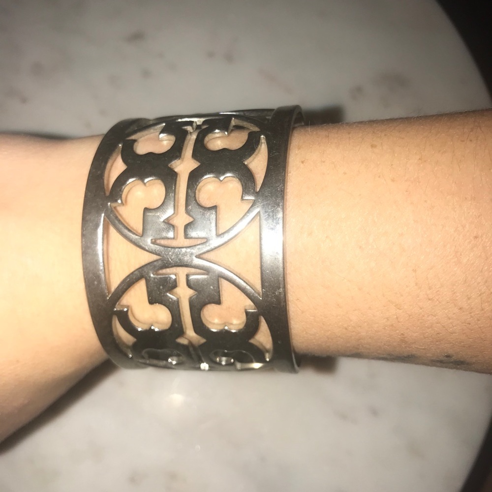 Silver metal Tory Burch Chunky Bangle